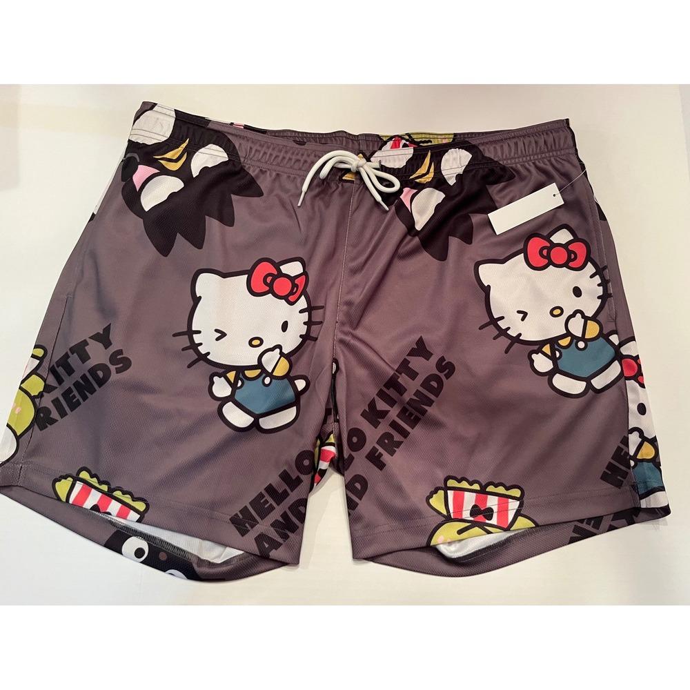 Sanrio Hello Kitty‎ & Friends Men's Gray Shorts With Pockets Size XL 40-42